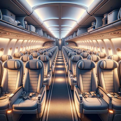 Elaborately Detailed Airplane Interior - Serene Cabin Scene