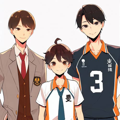 Nekoma High School Uniform Crossover - Friendly Camaraderie Image