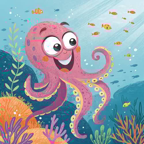 Happy Octopus - A Colorful Ocean Delight
