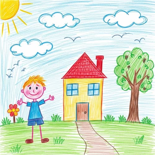 Child's Simple Drawing - A Reflection of Innocence