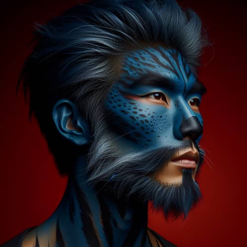 Lion Warrior Chief Portrait Photo | Unique Tribal Makeup