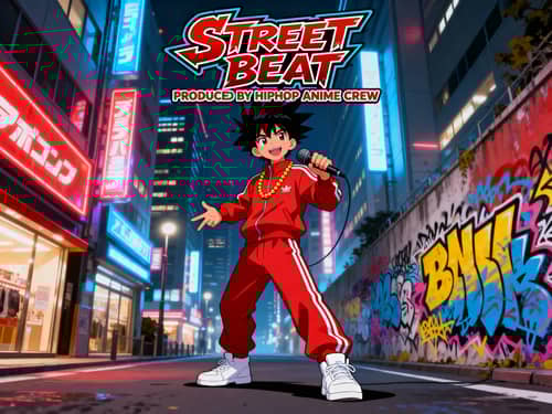 Hip Hop Album Cover in Anime Style Hip Hop Album Cover in Anime Style