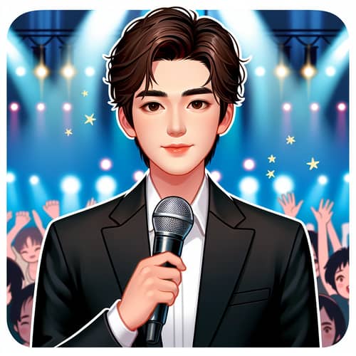 East Asian Male Singer on Stage - Live Performance