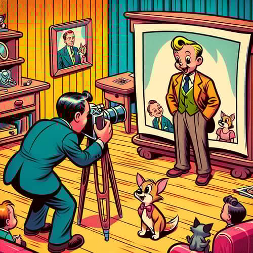 Whimsical Cartoon Style Vintage 2D Animation Artwork
