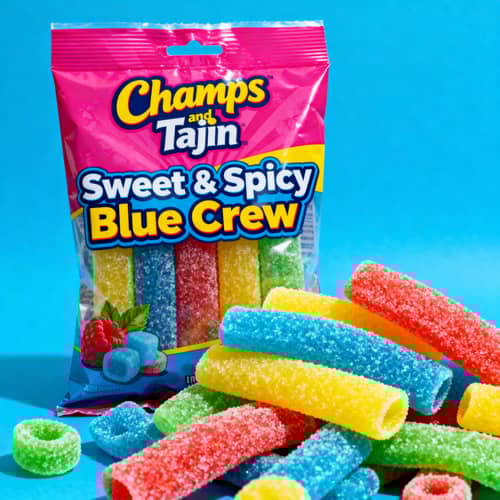 Sweet & Spicy Blue Crew Gushers - Champs & Tajin Sweet & Spicy Blue Crew Gushers - Champs & Tajin