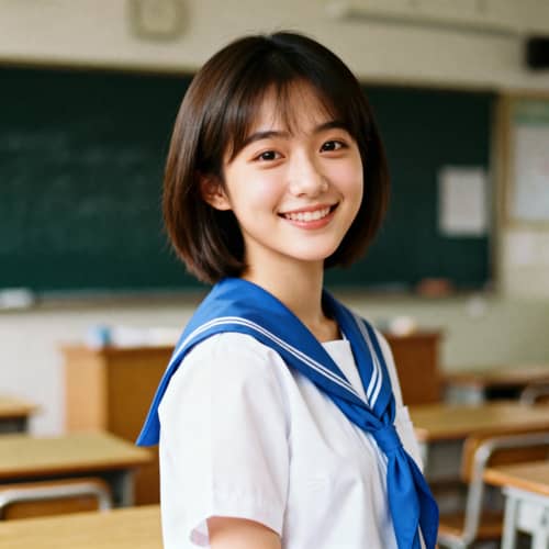 Cute Asian Brunette High-Schooler Portrait Cute Asian Brunette High-Schooler Portrait