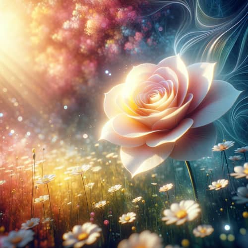 Tranquil Blossoming Flower in Lush Field - Nature's Beauty