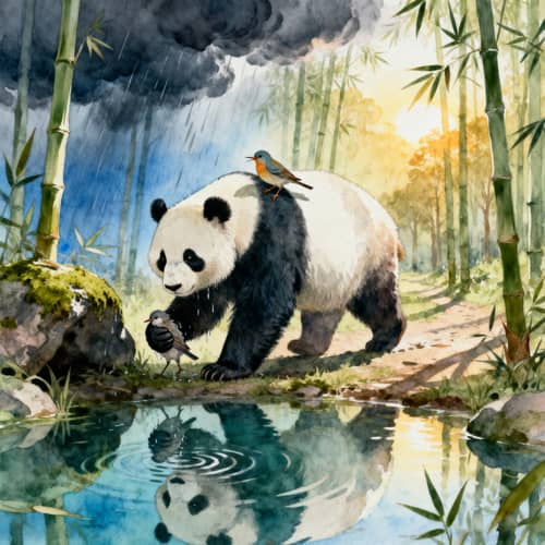 The Lonely Panda's Unlikely Friendship The Lonely Panda's Unlikely Friendship