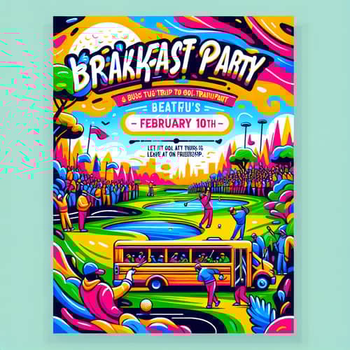 Colorful Breakfast Party & Bus Trip to Prominent Golf Tournament - February 10th