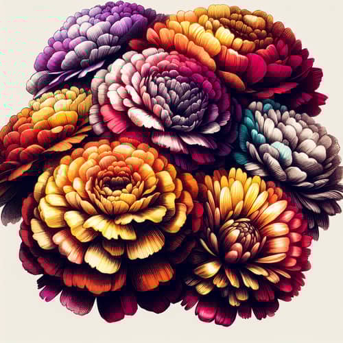 Vibrant Mexican Fiesta Flowers Sketch