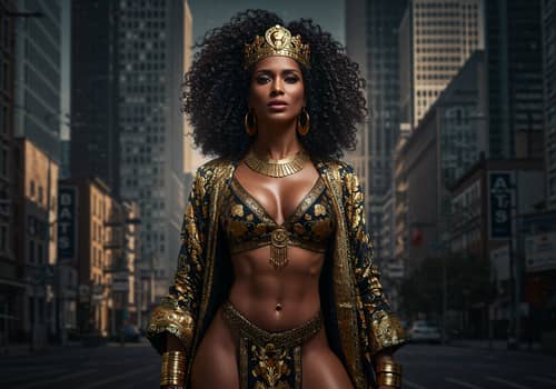 Empowered Afro-Latino Business Mogul in Moorish Fashion