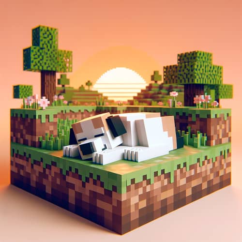 Muerte Perro Minecraft: Peaceful Pixelated Scenes