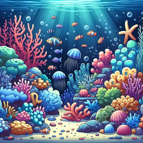 Underwater Marine Life & Colorful Coral Reefs