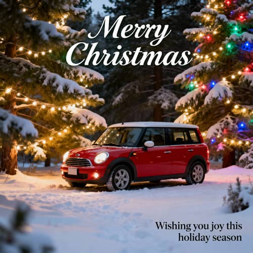 Festive Christmas Card Design for Mini Van