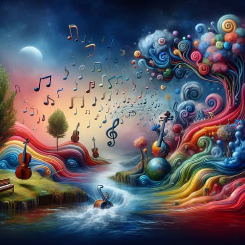 Whimsical Music Wonderland: Surrealistic Imagery