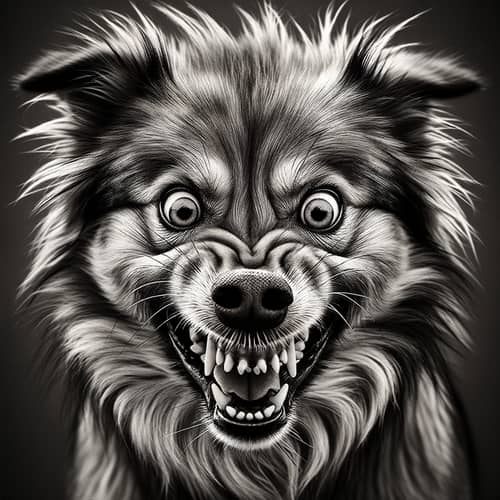 Intense Anger Displayed by Controlled Canine