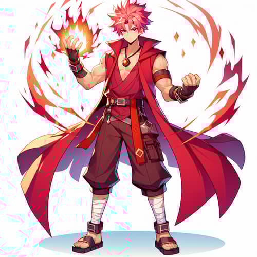 Natsu Dragneel: Anime-inspired Character with Spiky Pink Hair