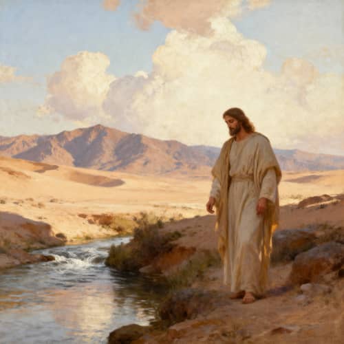 Serene Biblical Landscape Oil Painting