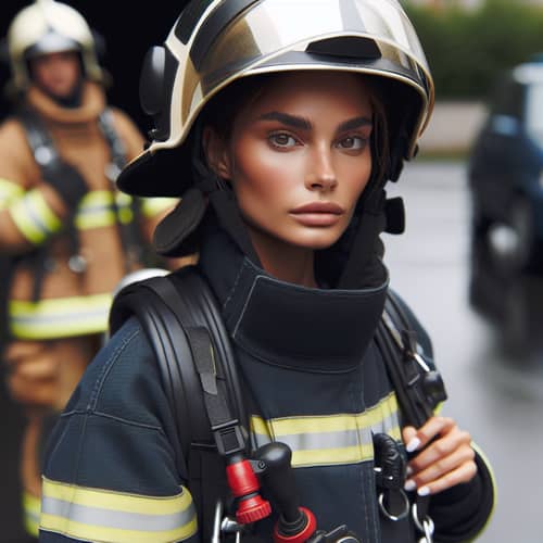 Female Civil Firefighter - Ready for Emergency | Website Name