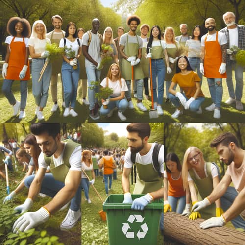 Diverse Community Environmental Volunteer Work | Recycling & Conservation