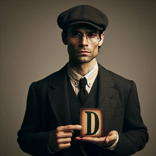 Jean Reno Holds Letter D in Memorable Style