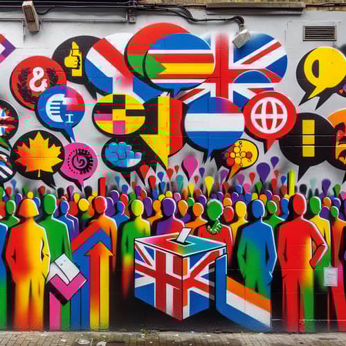 Democracy Street Art Mural: Voices of Unity and Diversity