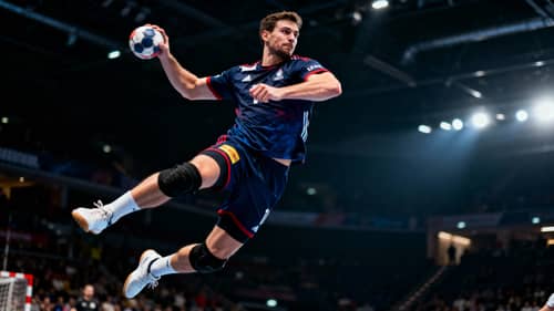 Action-Packed Handball Player Jump Shot Action-Packed Handball Player Jump Shot