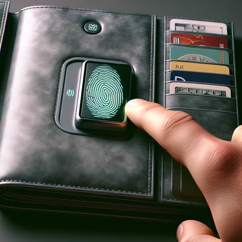 Modern Biometric Wallet with 3D Fingerprint Scanner