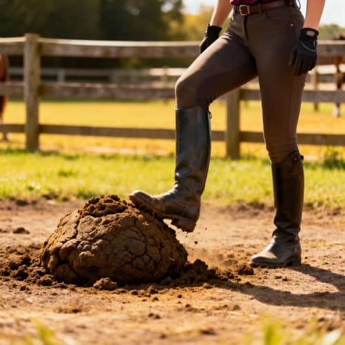 Equestrian Woman Crushes Big Horse Poop