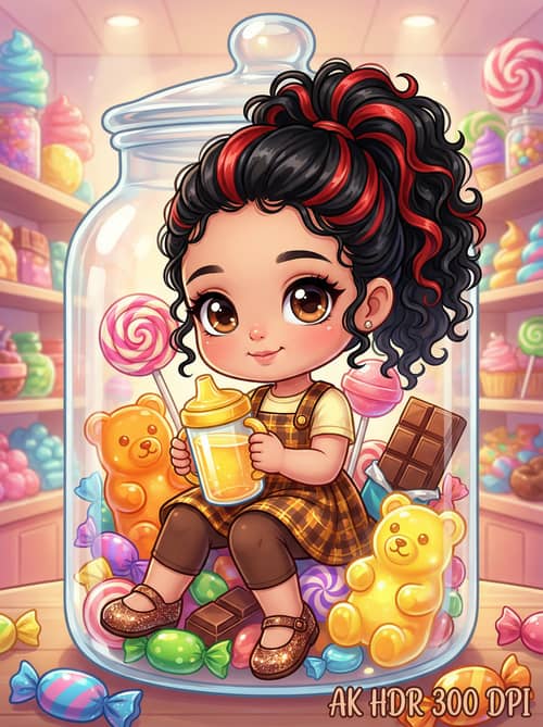 Chibi Style Candy Wonderland Illustration Chibi Style Candy Wonderland Illustration