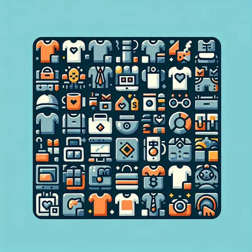 Small Square Vector Merchandise Illustration