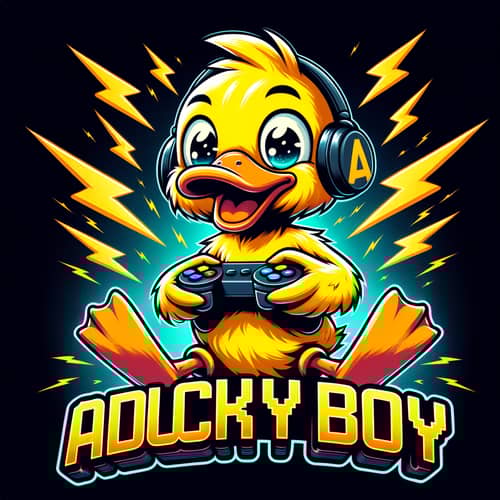 Aduckyboy - Yellow Gamer Duckling with Lightning Ears
