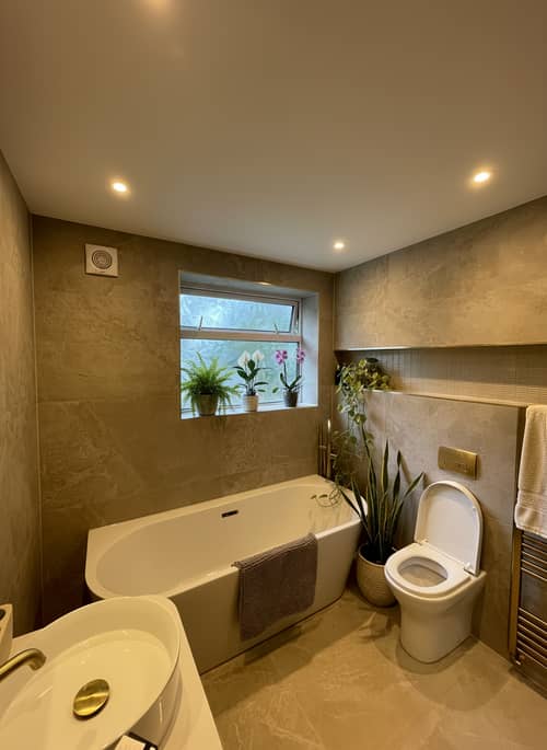 Bathroom Styling with House Plants & Towel Rack Ideas
