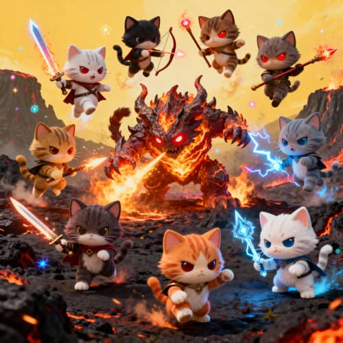 Epic Chibi Cat Battle Against Fuegoardiente Epic Chibi Cat Battle Against Fuegoardiente