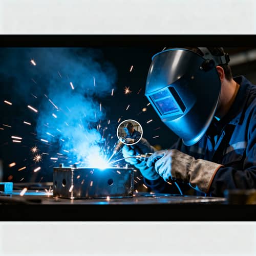 CNC Plasma Cutting with Vibrant Blue Flame