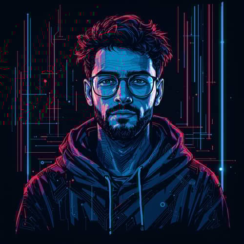 Futuristic Web3 Developer Portrait