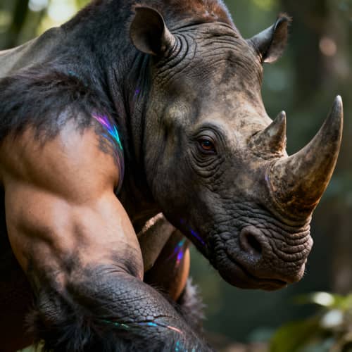 Gorilla-Rhino Fusion: Stunning 8K Portrait Gorilla-Rhino Fusion: Stunning 8K Portrait
