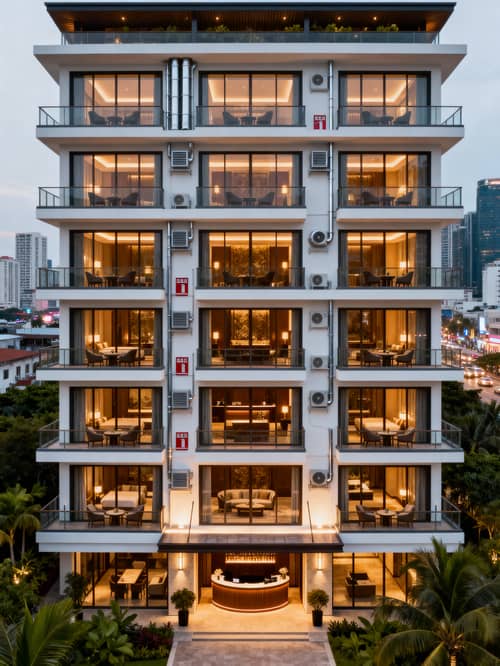 Contemporary Eight-Story Hotel Design
