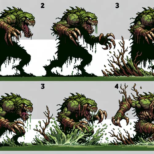 Swamp Monster Attack Sprite Sheet