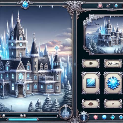 Frozen Victorian Palace - Ice-Encased Game Art UI