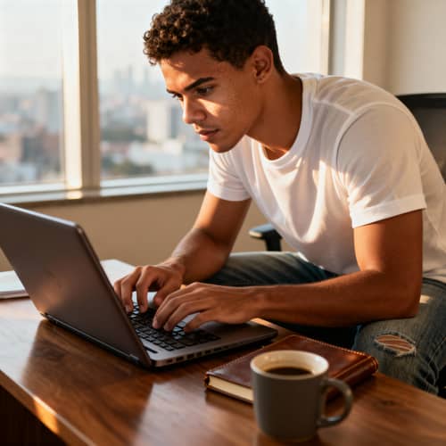 Young Brazilian Man at Work - Ultra Realistic Image Young Brazilian Man at Work - Ultra Realistic Image
