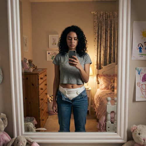 Photorealistic Betina in a Dreamy Child's Room