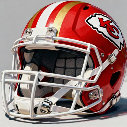 Vibrant Kansas City Inspired Football Helmet Art