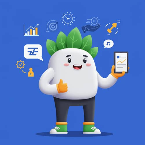 Inspiring Growth Mascot for Self-Improvement
