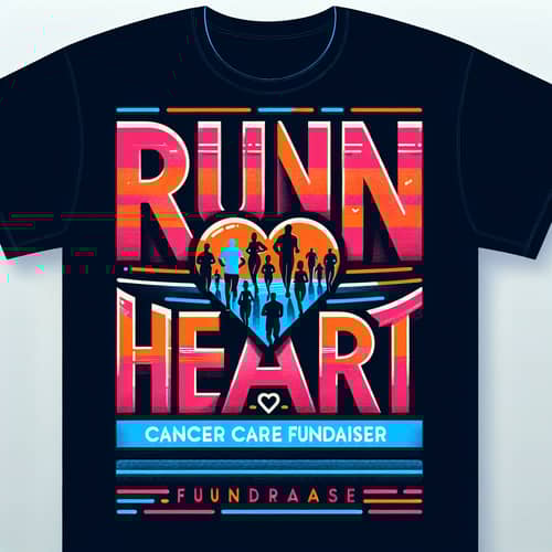 Run with Heart: Cancer Care Fundraiser T-Shirt Design