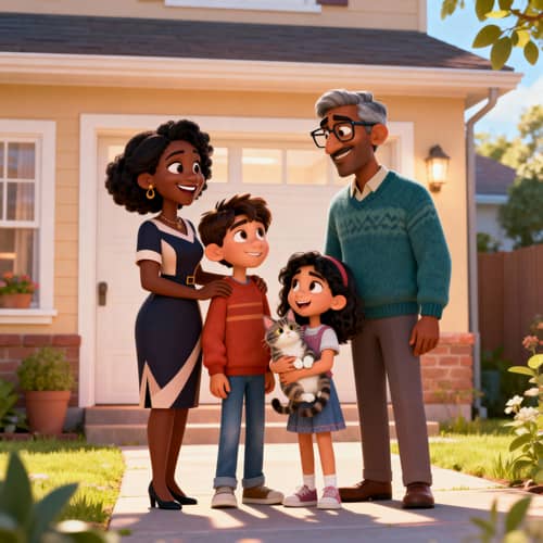 Animated Family Portrait - Loving Togetherness Animated Family Portrait - Loving Togetherness
