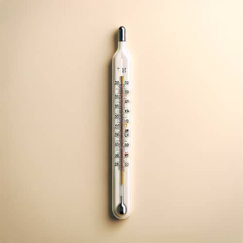 Classic Mercury Thermometer Showing High Fever | Fahrenheit & Celsius Scales