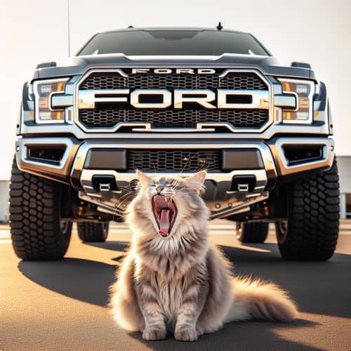 Majestic Cat Yawning | Ford F-150 Raptor