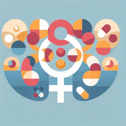 Minimalist Hormone Medication Art: Symbolic & Calm
