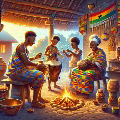 Traditional Ghanaian Family Scene: Rich Cultural Heritage